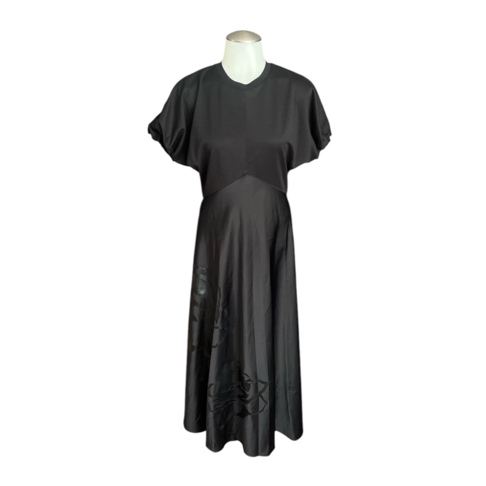 NWOT Ted Baker Short sleeve bias cut midi slip dress black size 1 US 4 Small - Picture 1 of 12